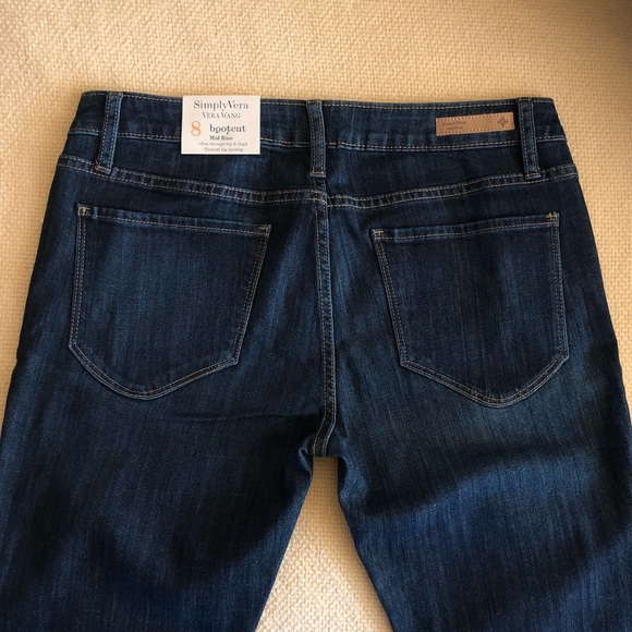SimplyVera Vera Wang Jeans: Bootcut, MidRise, Sz 8 - Picture 5 of 8